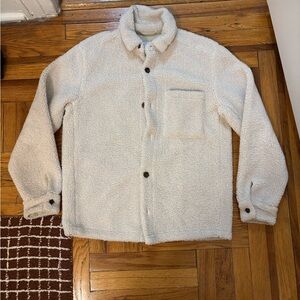 Zara Men's Off-White Sherpa Jacket